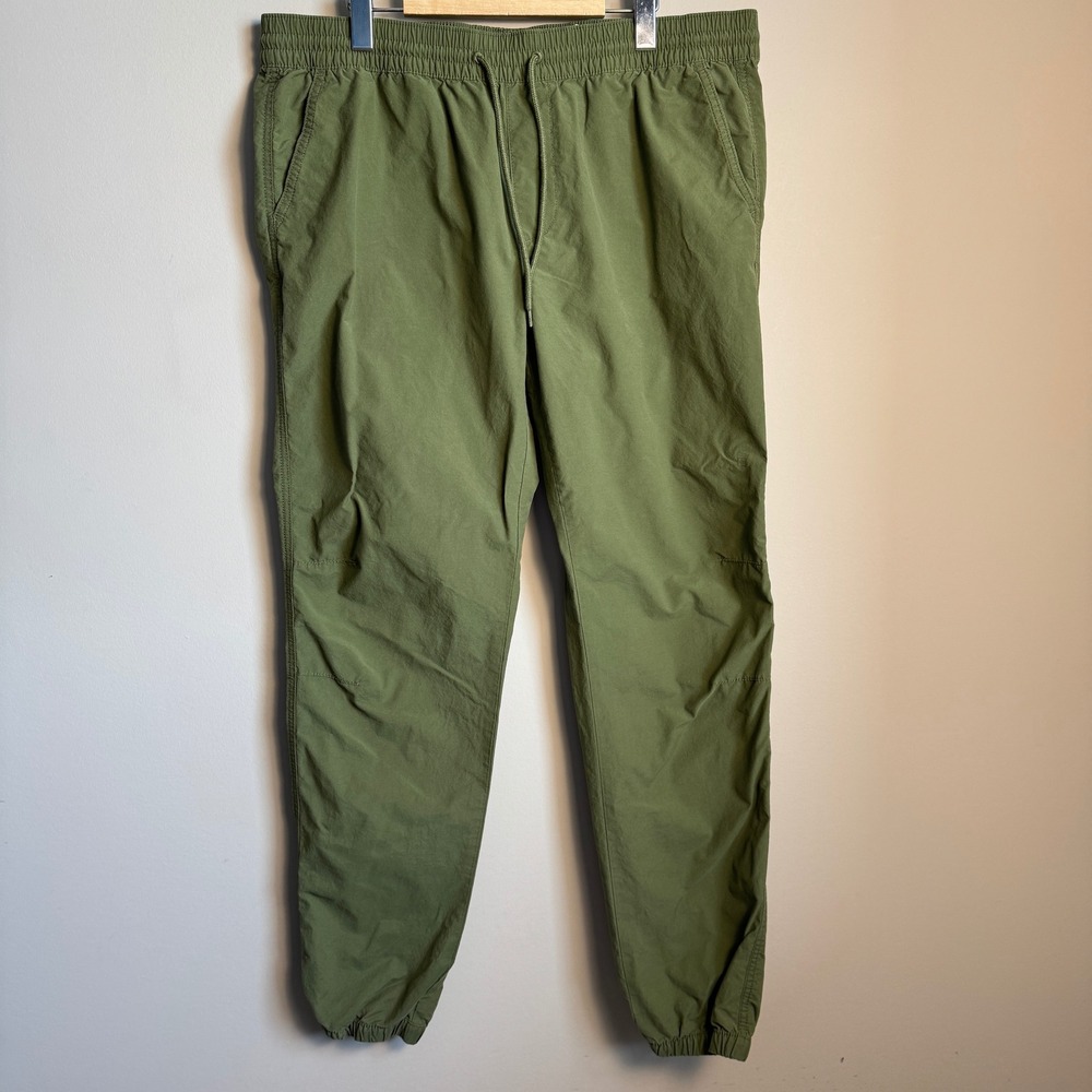 Ripzone Mens Jogger Track Pants L Green Pockets Drawstring Outdoor Hiking Casual